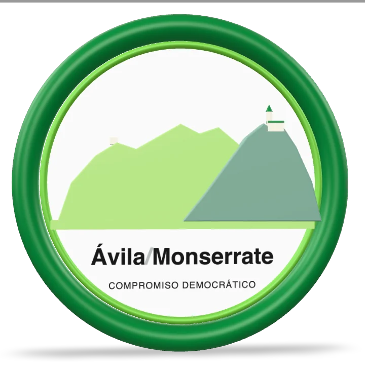 Medallón de Ávila Monserrate: El Ávila y Monserrate, las dos montañas, dentro de un anillo.